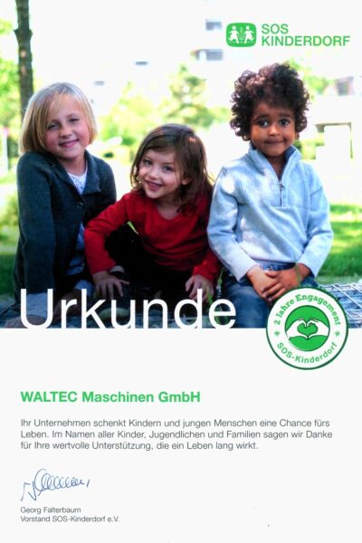 Urkunde_WALTEC_SOS-Kinderdorf